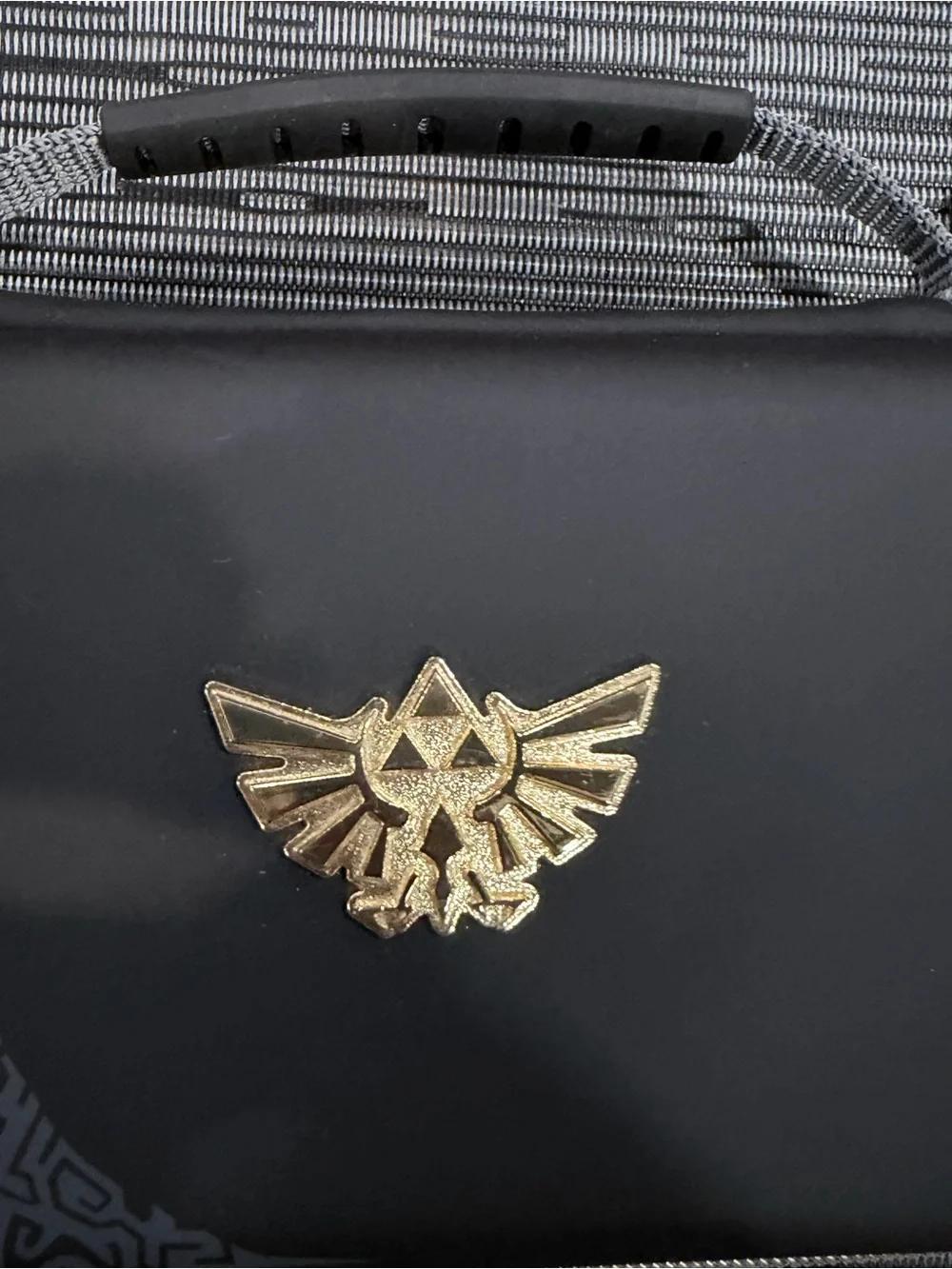 Black Travel Case with Gold Emblem